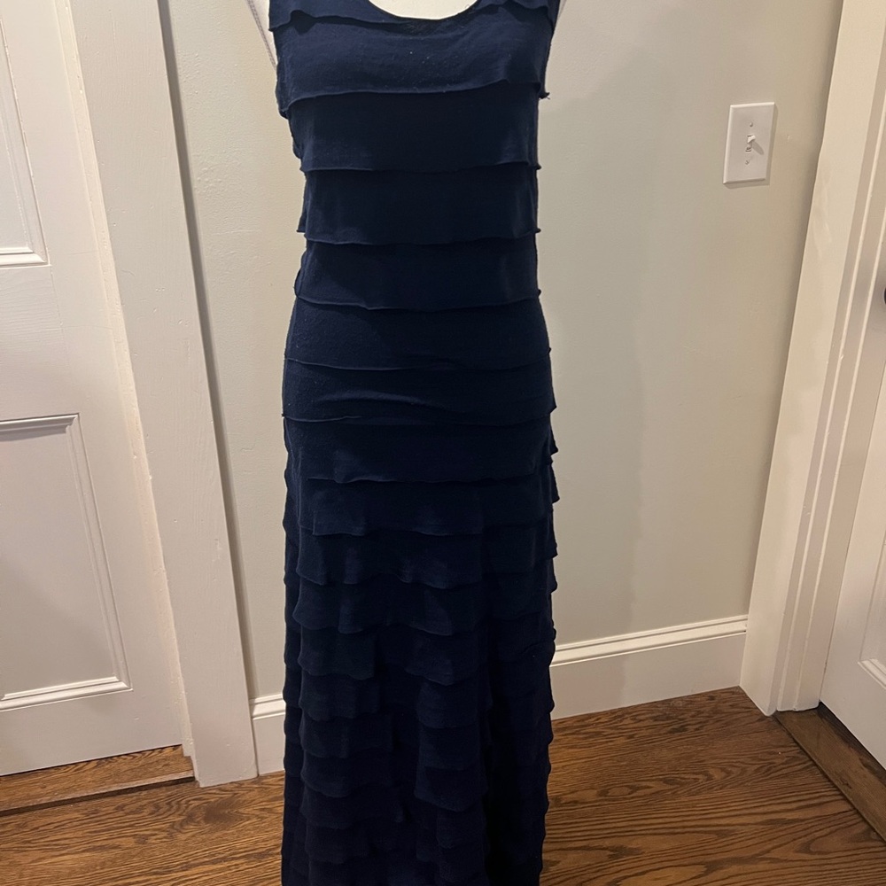 Max Studio Blue Tiered Sheath Cocktail Dress